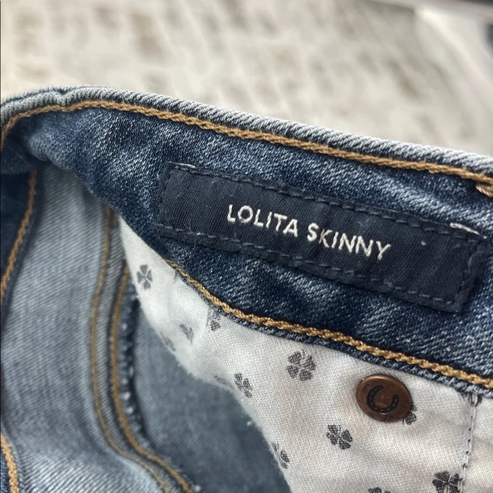 Lucky Brand Lolita Skinny Classic Blue Straight Leg Distressed Jeans Size 6 28 - Picture 6 of 7